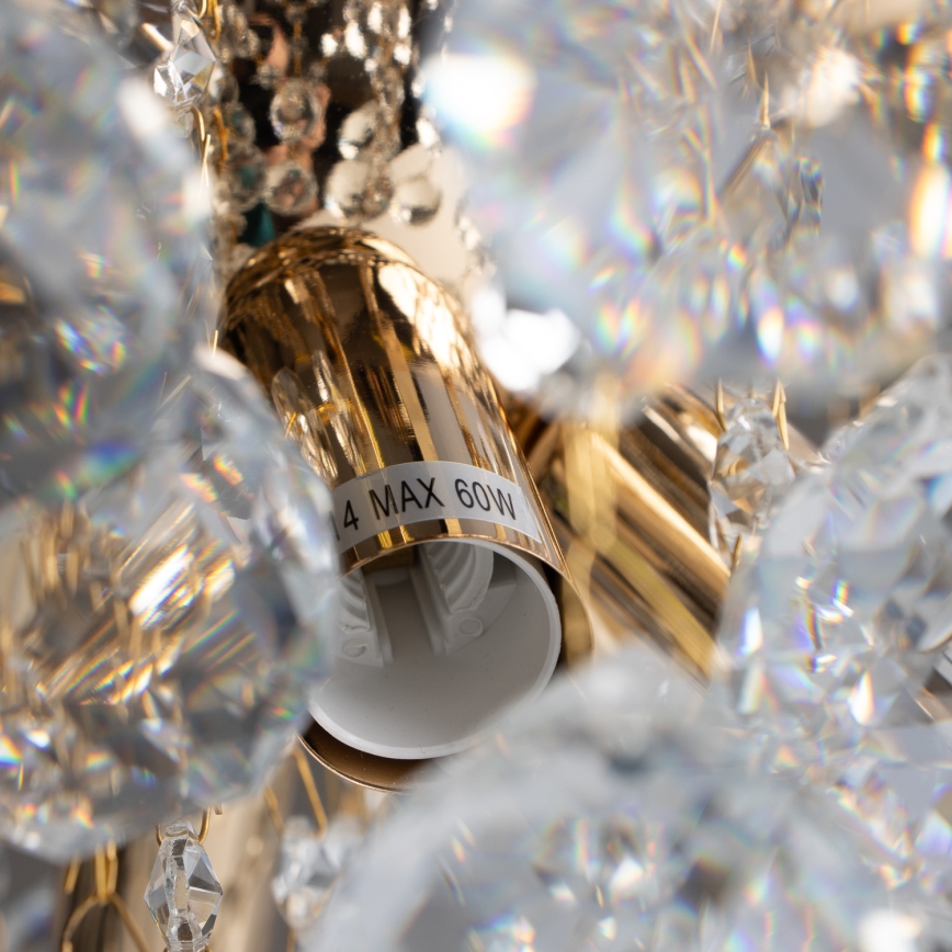 Brilagi - Полилей за повърхностен монтаж CRYSTAL 6xE14/60W/230V златист