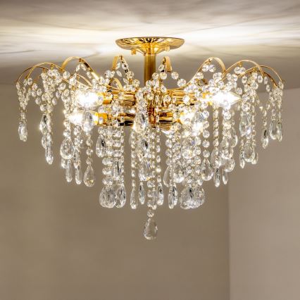 Brilagi - Полилей за повърхностен монтаж CRYSTAL 6xE14/60W/230V златист
