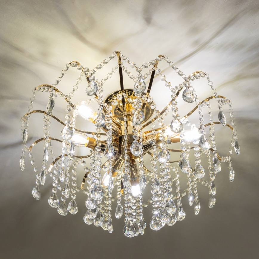 Brilagi - Полилей за повърхностен монтаж CRYSTAL 6xE14/60W/230V златист