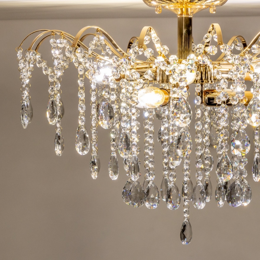 Brilagi - Полилей за повърхностен монтаж CRYSTAL 6xE14/60W/230V златист