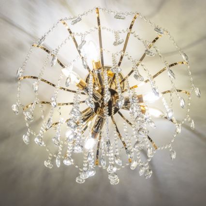 Brilagi - Полилей за повърхностен монтаж CRYSTAL 6xE14/60W/230V златист