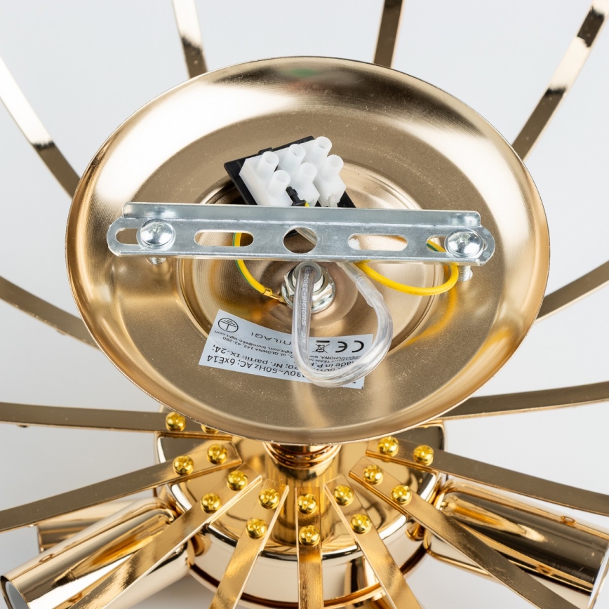 Brilagi - Полилей за повърхностен монтаж CRYSTAL 6xE14/60W/230V златист