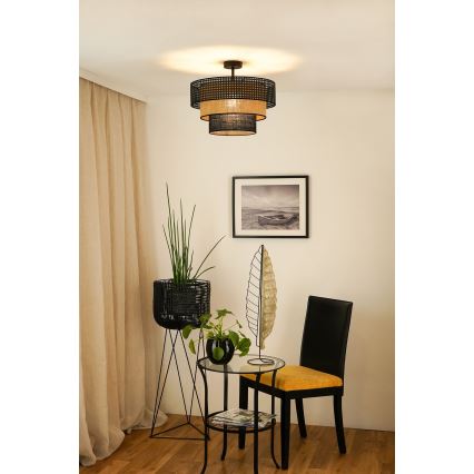 Brilagi - Полилей за повърхностен монтаж DAKOTA LUNETA 1xE27/15W/230V Ø 45 см черен/бежов