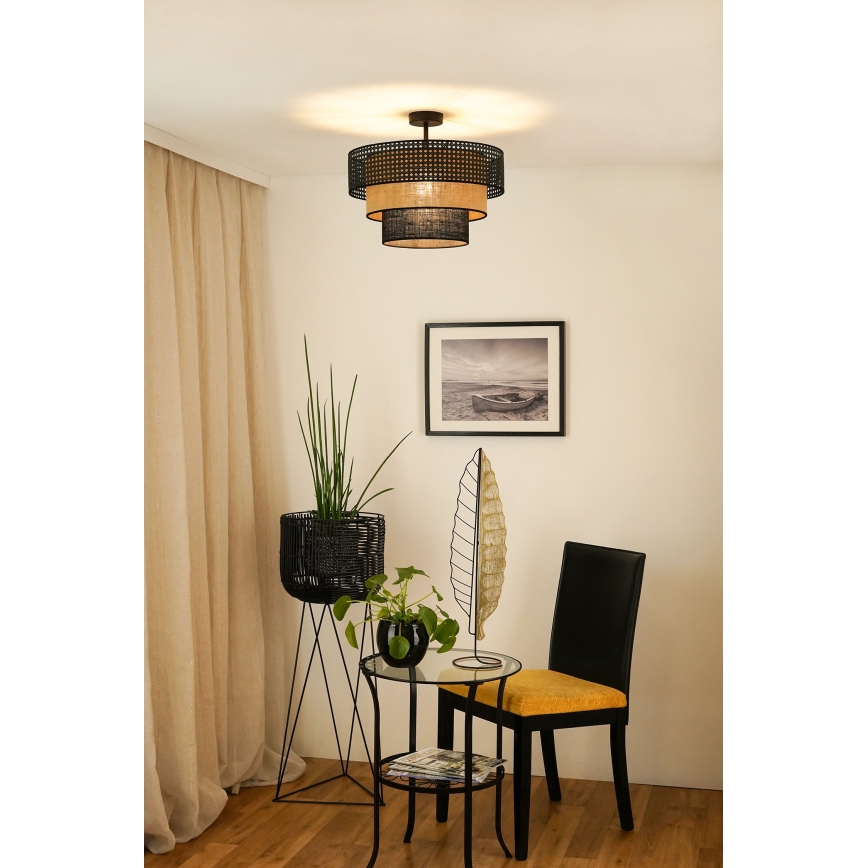 Brilagi - Полилей за повърхностен монтаж DAKOTA LUNETA 1xE27/15W/230V Ø 45 см черен/бежов