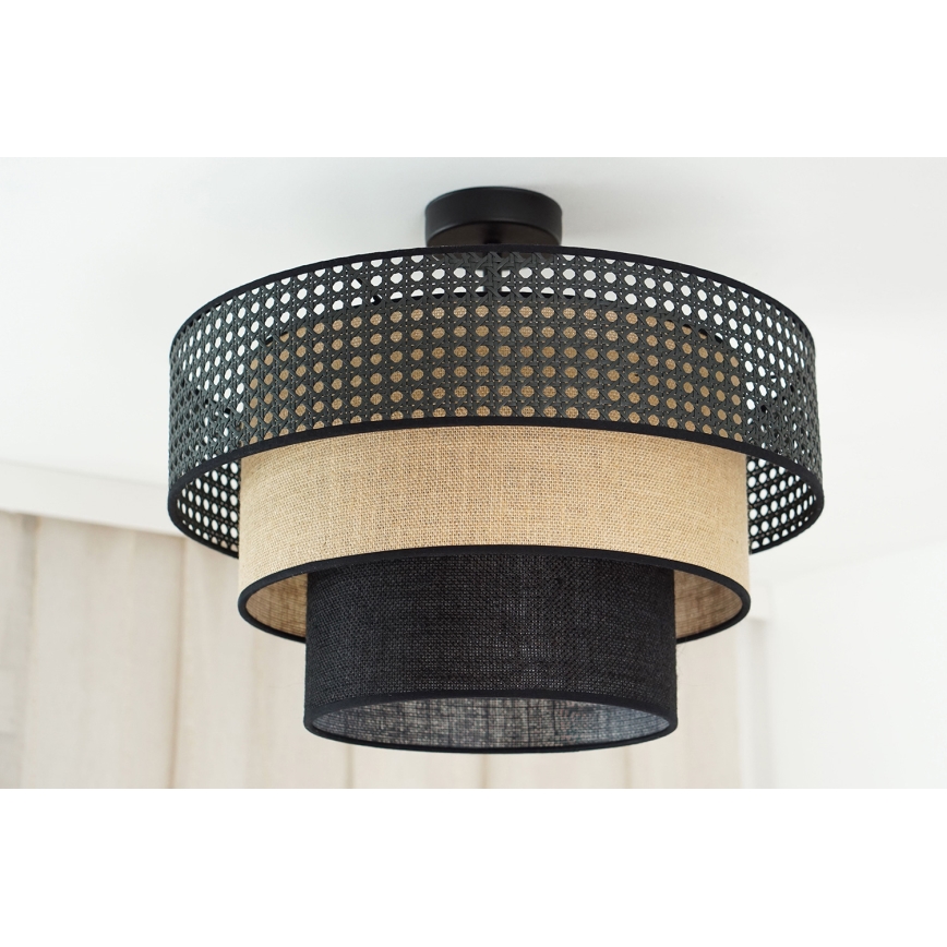 Brilagi - Полилей за повърхностен монтаж DAKOTA LUNETA 1xE27/15W/230V Ø 45 см черен/бежов