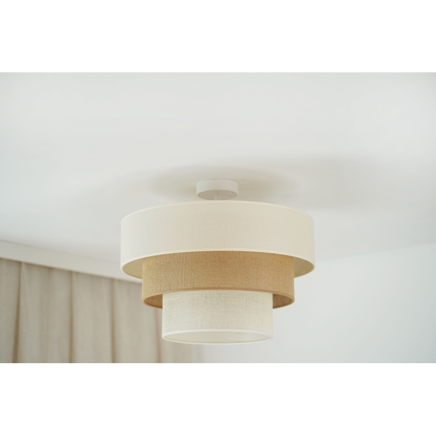 Brilagi - Полилей за повърхностен монтаж DENVER LUNETA 1xE27/15W/230V Ø 45 см бежов/кафяв/кремав
