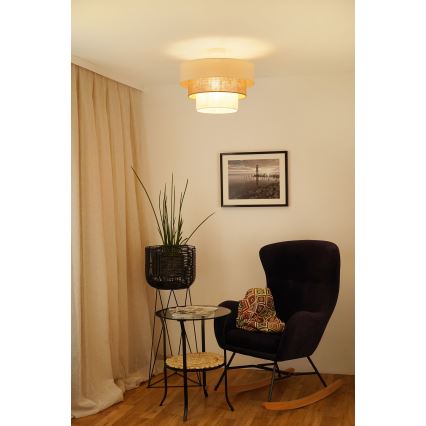 Brilagi - Полилей за повърхностен монтаж DENVER LUNETA 1xE27/15W/230V Ø 45 см бежов/кафяв/кремав