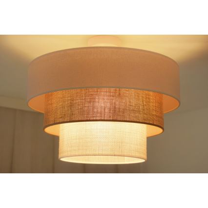 Brilagi - Полилей за повърхностен монтаж DENVER LUNETA 1xE27/15W/230V Ø 45 см бежов/кафяв/кремав
