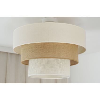 Brilagi - Полилей за повърхностен монтаж DENVER LUNETA 1xE27/15W/230V Ø 45 см бежов/кафяв/кремав