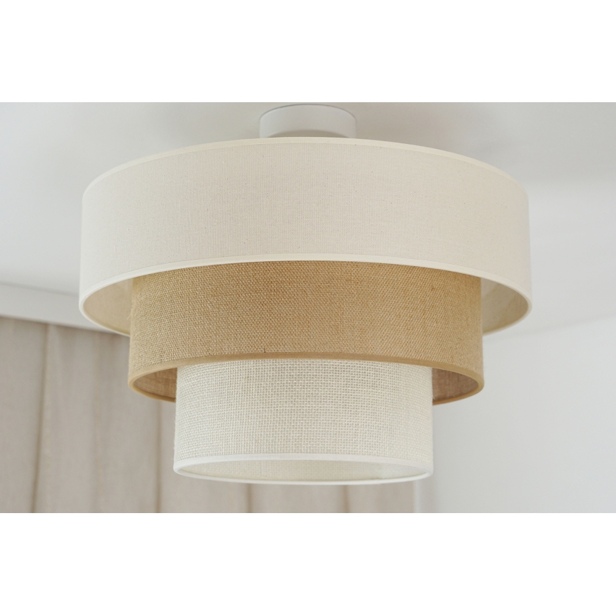 Brilagi - Полилей за повърхностен монтаж DENVER LUNETA 1xE27/15W/230V Ø 45 см бежов/кафяв/кремав