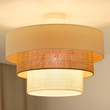 Brilagi - Полилей за повърхностен монтаж DENVER LUNETA 1xE27/15W/230V Ø 45 см бежов/кафяв/кремав
