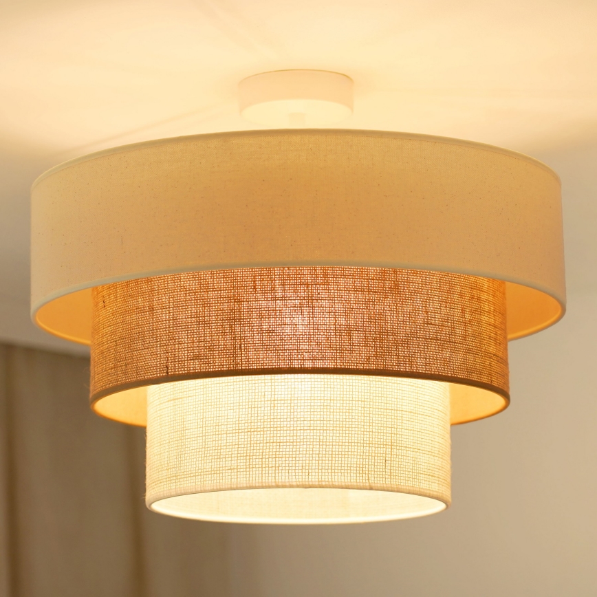 Brilagi - Полилей за повърхностен монтаж DENVER LUNETA 1xE27/15W/230V Ø 45 см бежов/кафяв/кремав