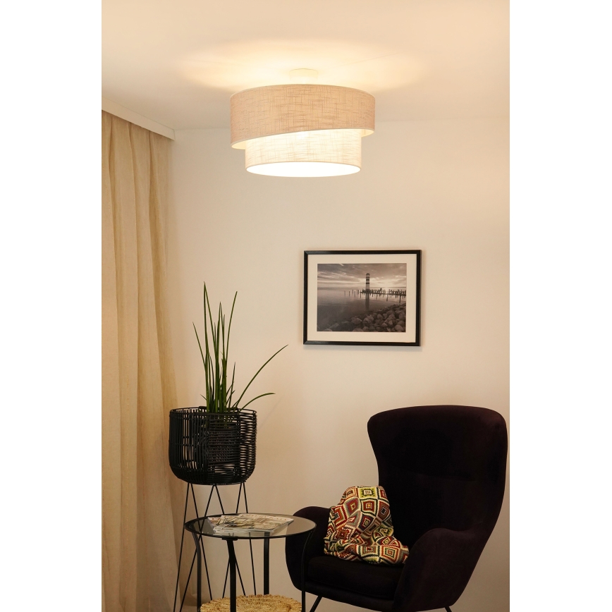 Brilagi - Полилей за повърхностен монтаж DOVER SHINE 1xE27/15W/230V Ø 50 см сив/кремав