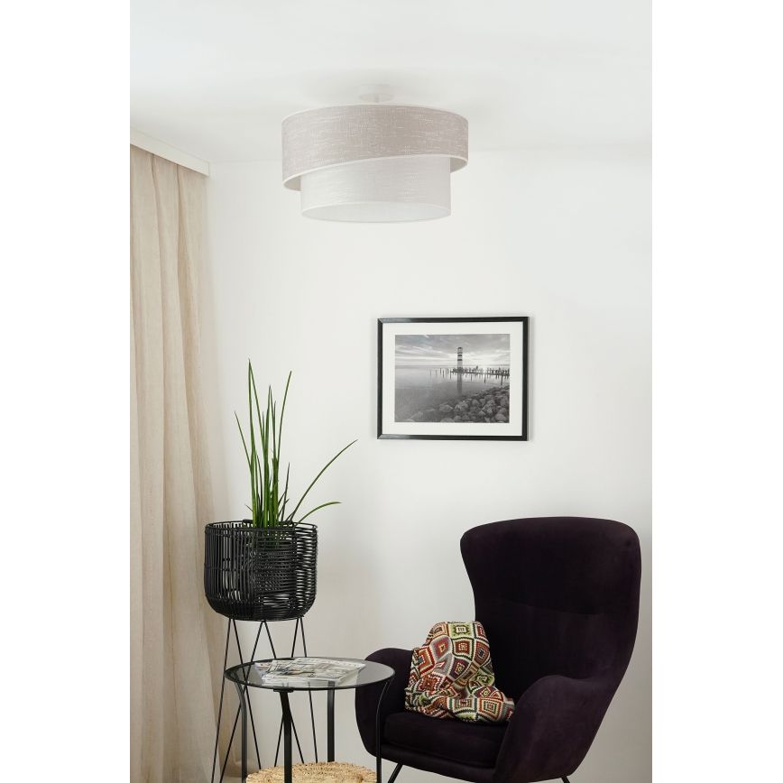Brilagi - Полилей за повърхностен монтаж DOVER SHINE 1xE27/15W/230V Ø 50 см сив/кремав