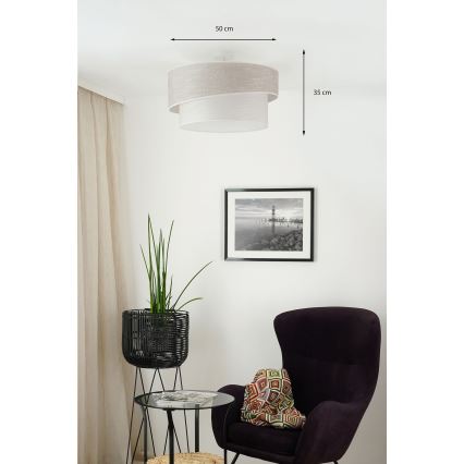 Brilagi - Полилей за повърхностен монтаж DOVER SHINE 1xE27/15W/230V Ø 50 см сив/кремав