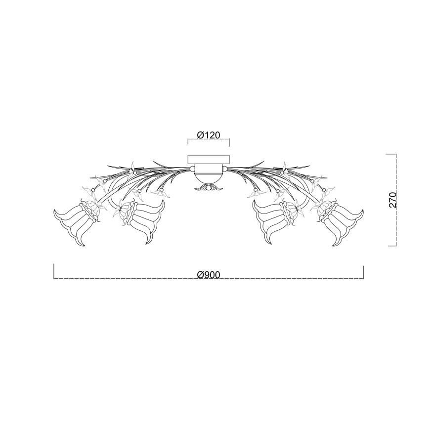 Brilagi - Полилей за повърхностен монтаж FLORA 6xE14/60W/230V