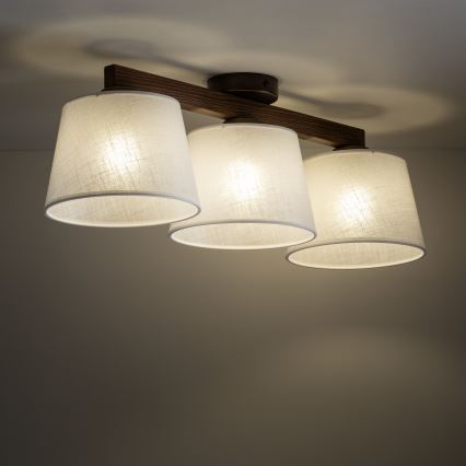 Brilagi - Полилей за повърхностен монтаж LATTE 3xE27/15W/230V бор/бял