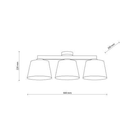 Brilagi - Полилей за повърхностен монтаж LATTE 3xE27/15W/230V бор/бял