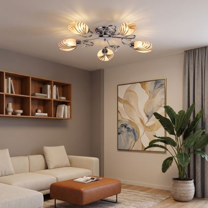 BRILAGI - Полилей за повърхностен монтаж MEGAPOLIS 5xE14/60W/230V лъскав хром