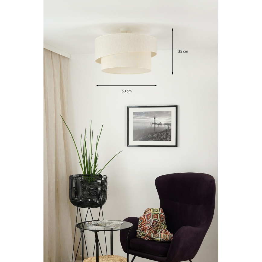 Brilagi - Полилей за повърхностен монтаж SHINE 1xE27/15W/230V Ø 50 см кремав