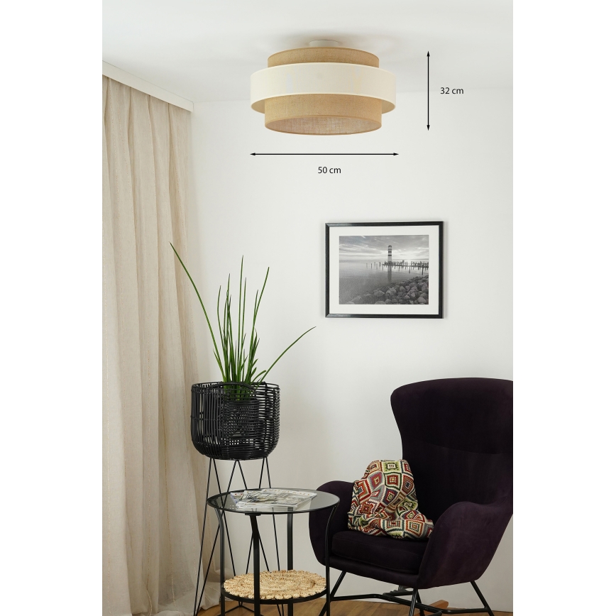 Brilagi - Полилей за повърхностен монтаж SPACE LIGHT 1xE27/15W/230V Ø 50 см бежов/кремав