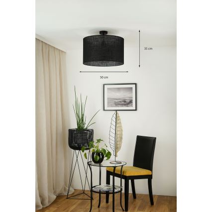 Brilagi - Полилей за повърхностен монтаж TUBES ROLLER 1xE27/15W/230V Ø 50 см черен