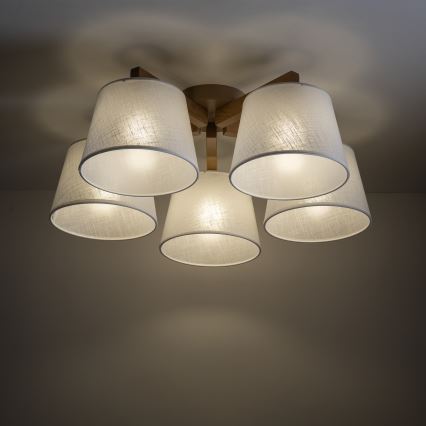 Brilagi - Полилей за таван с директен монтаж LATTE SABIA 5xE27/60W/230V бор/бял