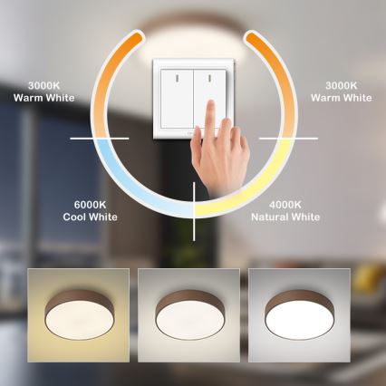 Brilagi - LED таванно осветително тяло POOL LED/60W/230V 3000/4000/6000K Ø 50 см кафяво