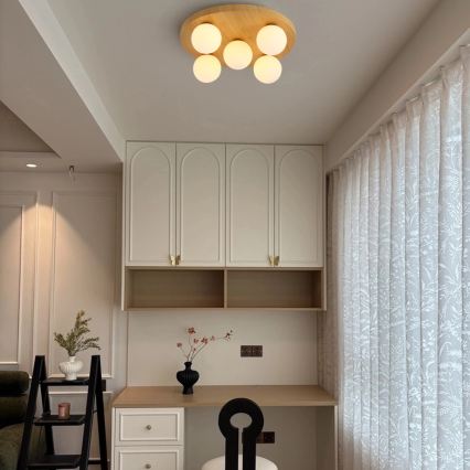 Brilagi - Потолно осветително тяло LUND WOOD, 5xG9/9W/230V, диаметър 40 см, каучукова дървесина