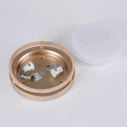 Brilagi - Потолочно осветително тяло ORINO 2xE27/40W/230V Ø 27 см златисто/дъб