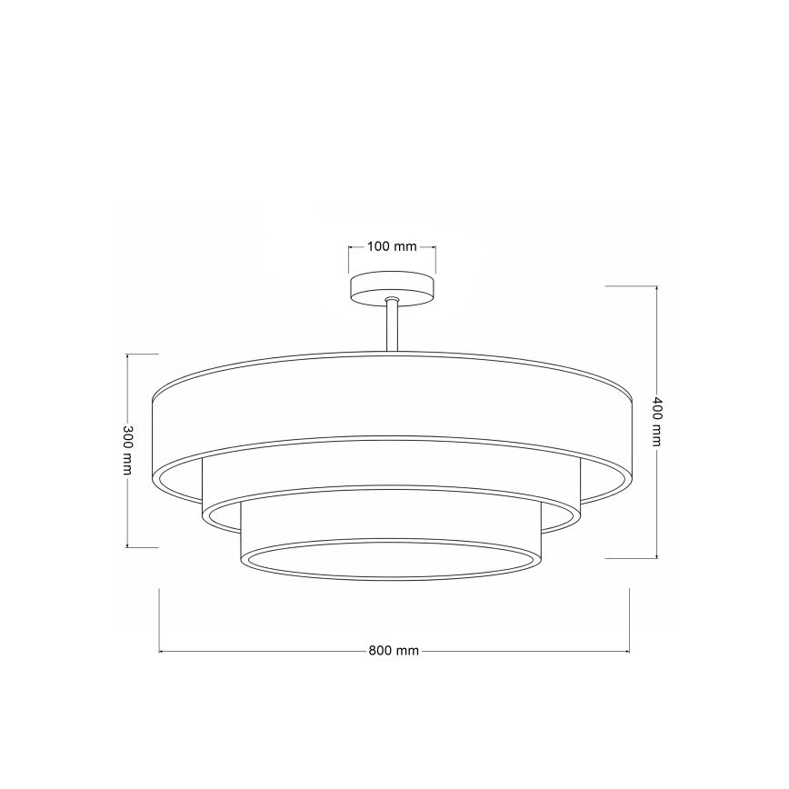 Brilagi - Повърхностен полилей LUNETA, 3xE27/60W/230V, Ø 80 см, сив/кремав/бял