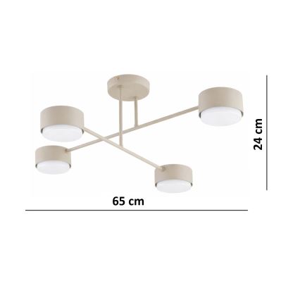 Brilagi - Повърхностно монтиран полилей 4xGX53/12W/230V черен