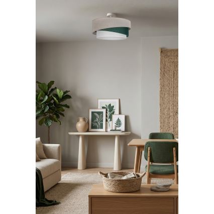 Brilagi - Повърхностно монтиран полилей ARROW 1xE27/60W/230V Ø 45 cm бежов/зелен/бял