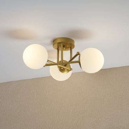 Brilagi - Повърхностно монтиран полилей MALIVA 3xE14/15W/230V златист/бял