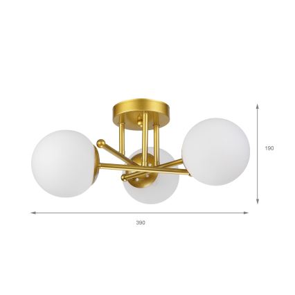 Brilagi - Повърхностно монтиран полилей MALIVA 3xE14/15W/230V златист/бял
