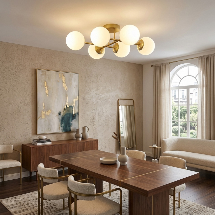 Brilagi - Повърхностно монтиран полилей MALONY 6xE14/20W/230V златен