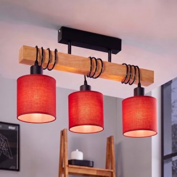 Brilagi - Повърхностно монтиран полилей NUBILA 3xE27/60W/230V бор/червен