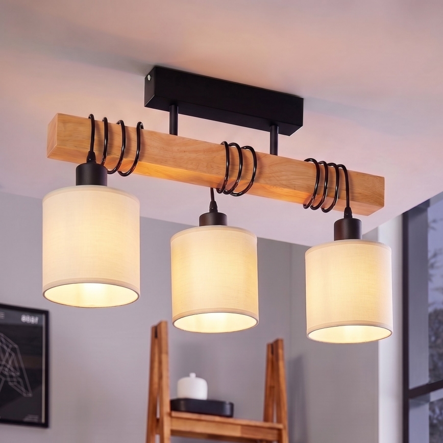 Brilagi - Повърхностно монтиран полилей NUBILA 3xE27/60W/230V бор/крем