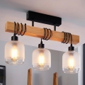 Brilagi - Повърхностно монтиран полилей WOOD GLASS 3xE27/60W/230V бор/черен/бял