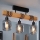 Brilagi - Повърхностно монтиран полилей WOOD GLASS 3xE27/60W/230V бор/черен/димчато сив
