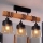 Brilagi - Повърхностно монтиран полилей WOOD GLASS 3xE27/60W/230V бор/черен/димчато кафяв