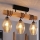 Brilagi - Повърхностно монтиран полилей WOOD GLASS 3xE27/60W/230V боров/черен/опушено бежово