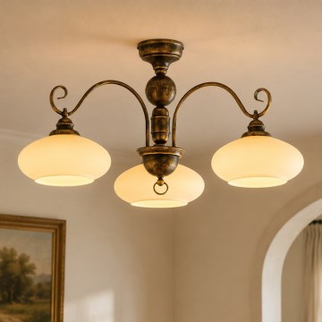 Brilagi - Прилепнал таванен полилей MOLLERO 3xE27/15W/230V pr. 84 cm бронз/патина