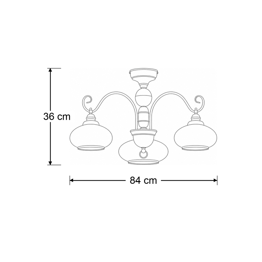 Brilagi - Прилепнал таванен полилей MOLLERO 3xE27/15W/230V pr. 84 cm бронз/патина