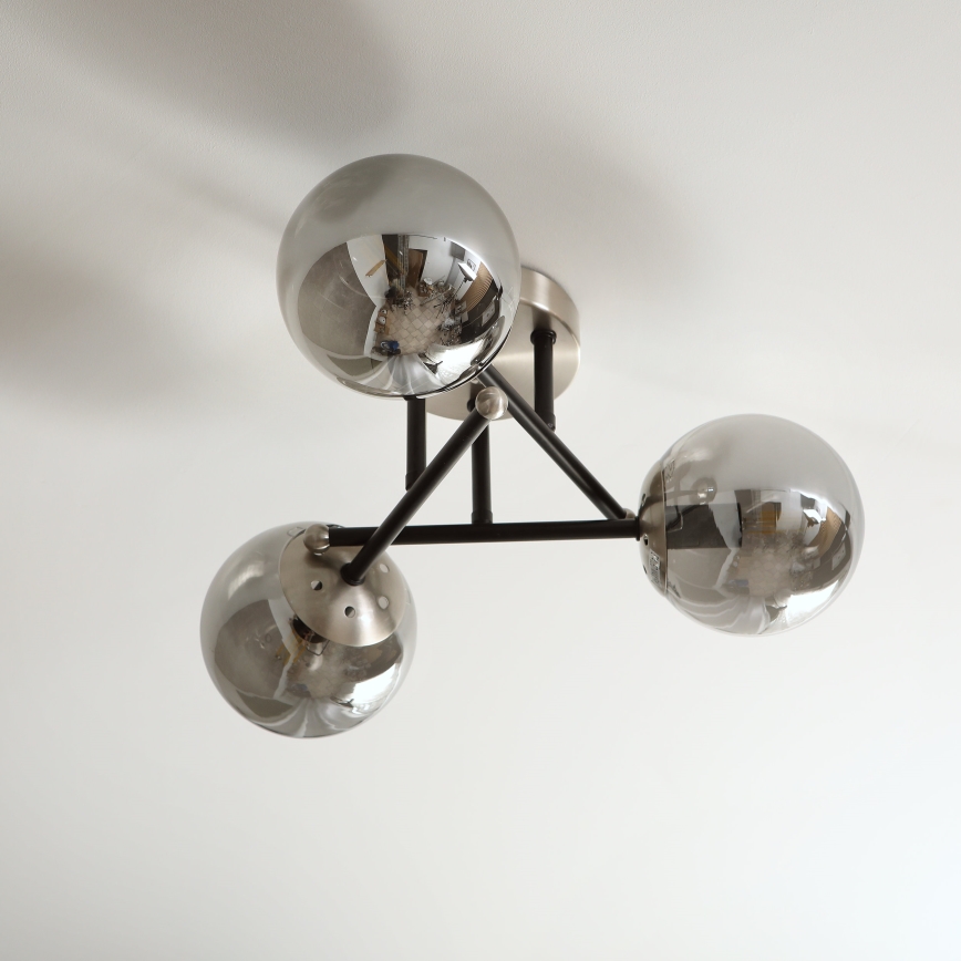 Brilagi - Прикрепен полилей MALIVA 3xE14/15W/230V матов хром/димчато