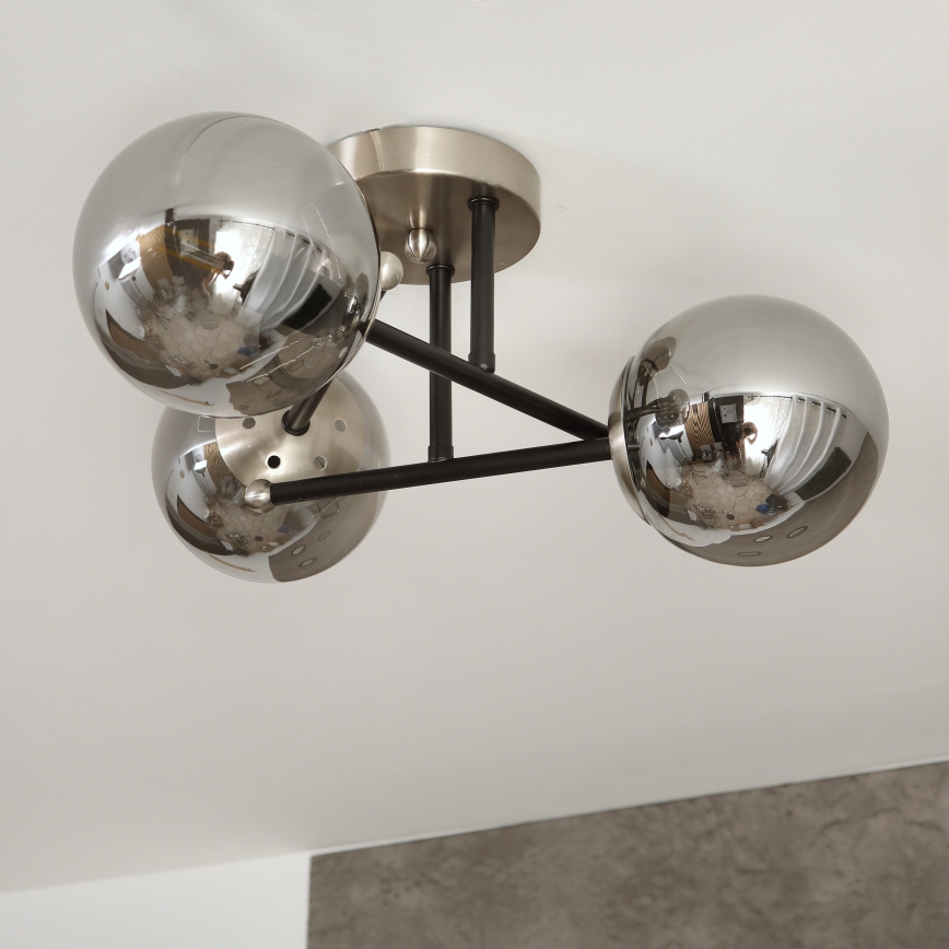 Brilagi - Прикрепен полилей MALIVA 3xE14/15W/230V матов хром/димчато