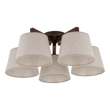 Brilagi - Прикрепен таванен полилей LATTE 5xE27/15W/230V цвят бор/кремав