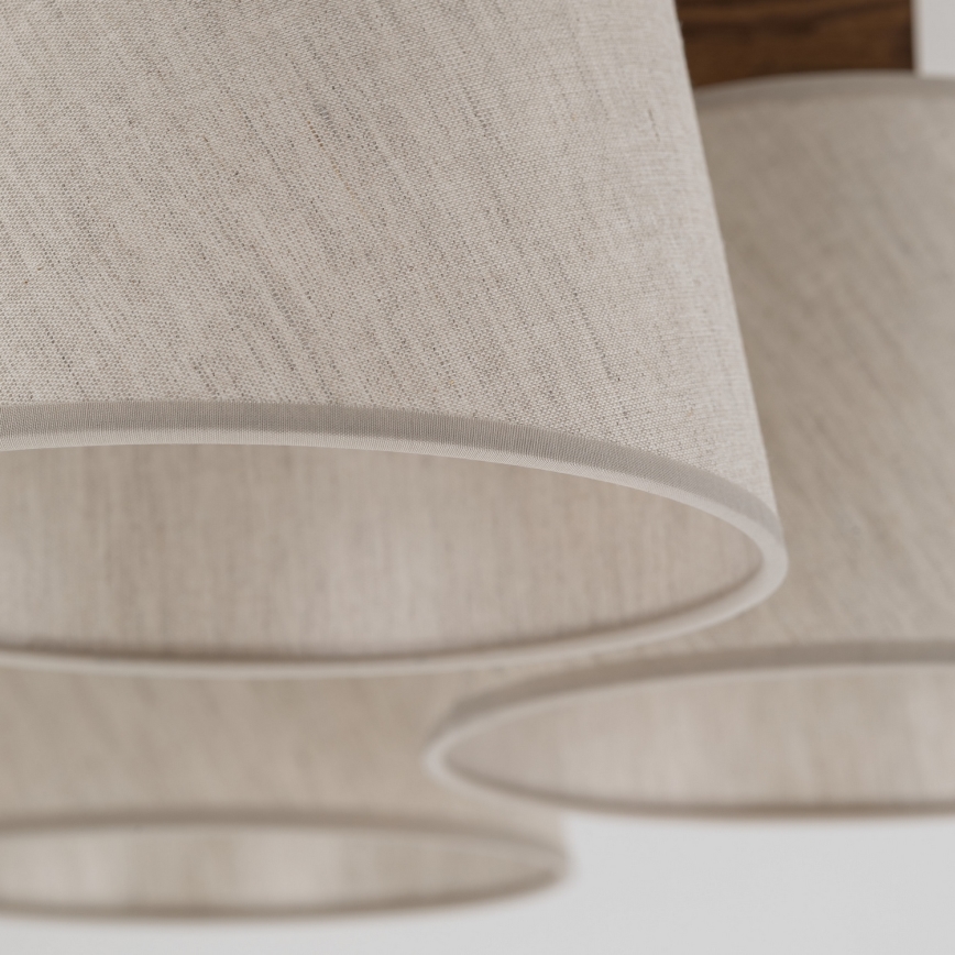 Brilagi - Прикрепен таванен полилей LATTE 5xE27/15W/230V цвят бор/кремав