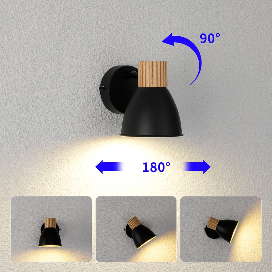 Brilagi - регулируем стенен спот ODENSE 1xE14/10W/230V дърво/черно