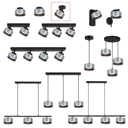 Brilagi - LED RGB+CCT Димируемо точково осветително тяло AURA LUX 1xGX53/14W/230V 2700-6500K Wi-Fi Tuya черно/димчато